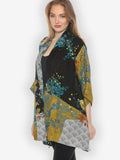 Citron Bohemian Mixed Art in Black Kimono