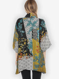 Citron Bohemian Mixed Art in Black Kimono