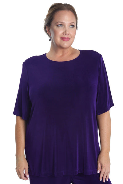 Vikki Vi Classic Royal Purple Short Sleeve Tunic