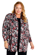 Vikki Vi Jersey Red Paisley Long Kimono Jacket