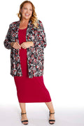 Vikki Vi Jersey Red Paisley Long Kimono Jacket