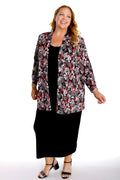 Vikki Vi Jersey Red Paisley Long Kimono Jacket