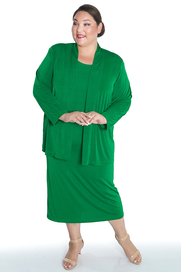 Vikki Vi Silky Classic Emerald Maxi Tank Dress