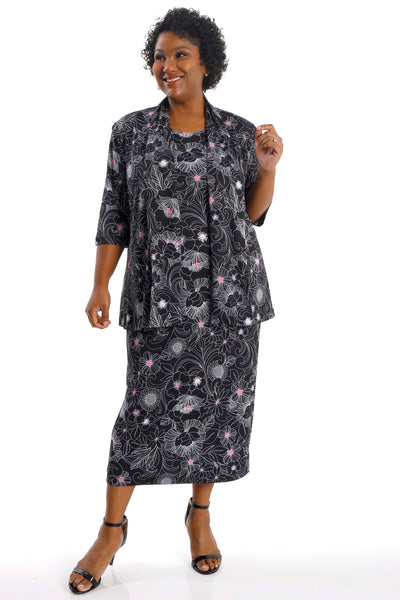 Vikki Vi Jersey Fuchsia Floral Maxi Tank Dress