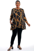 Vikki Vi Jersey Gold Chain 2 Pocket Swing Tunic