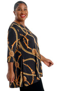 Vikki Vi Jersey Gold Chain 2 Pocket Swing Tunic