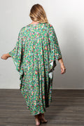 Vikki Vi Jersey Kelly Floral Zip Front Caftan