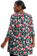 Vikki Vi Jersey Modern Floral 2 Pocket Swing Tunic