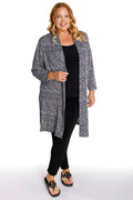 Vikki Vi Jersey Snow leopard Long Sleeve Kimono Duster