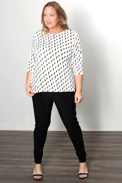 Vikki Vi Jersey Mirage 3/4 Sleeve Top