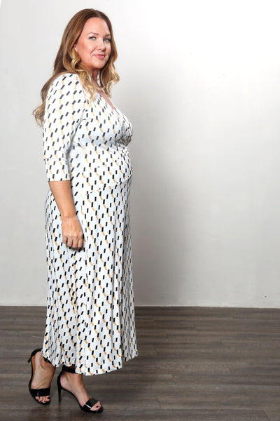 Vikki Vi Jersey Mirage Faux Wrap Maxi Dress