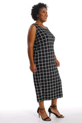 Vikki Vi Jersey Window Pane Maxi Tank Dress