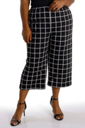 Vikki Vi Jersey Window Pane Crop Pant