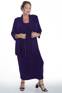 Vikki Vi Classic Royal Purple 3/4 Sleeve Kimono Jacket