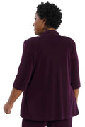 Vikki Vi Classic Boysenberry 3/4 Sleeve Kimono Jacket