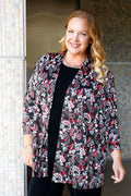 Vikki Vi Jersey Red Paisley Long Kimono Jacket