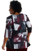 Vikki Vi Jersey Metro V-Neck 3/4 Sleeve Tunic