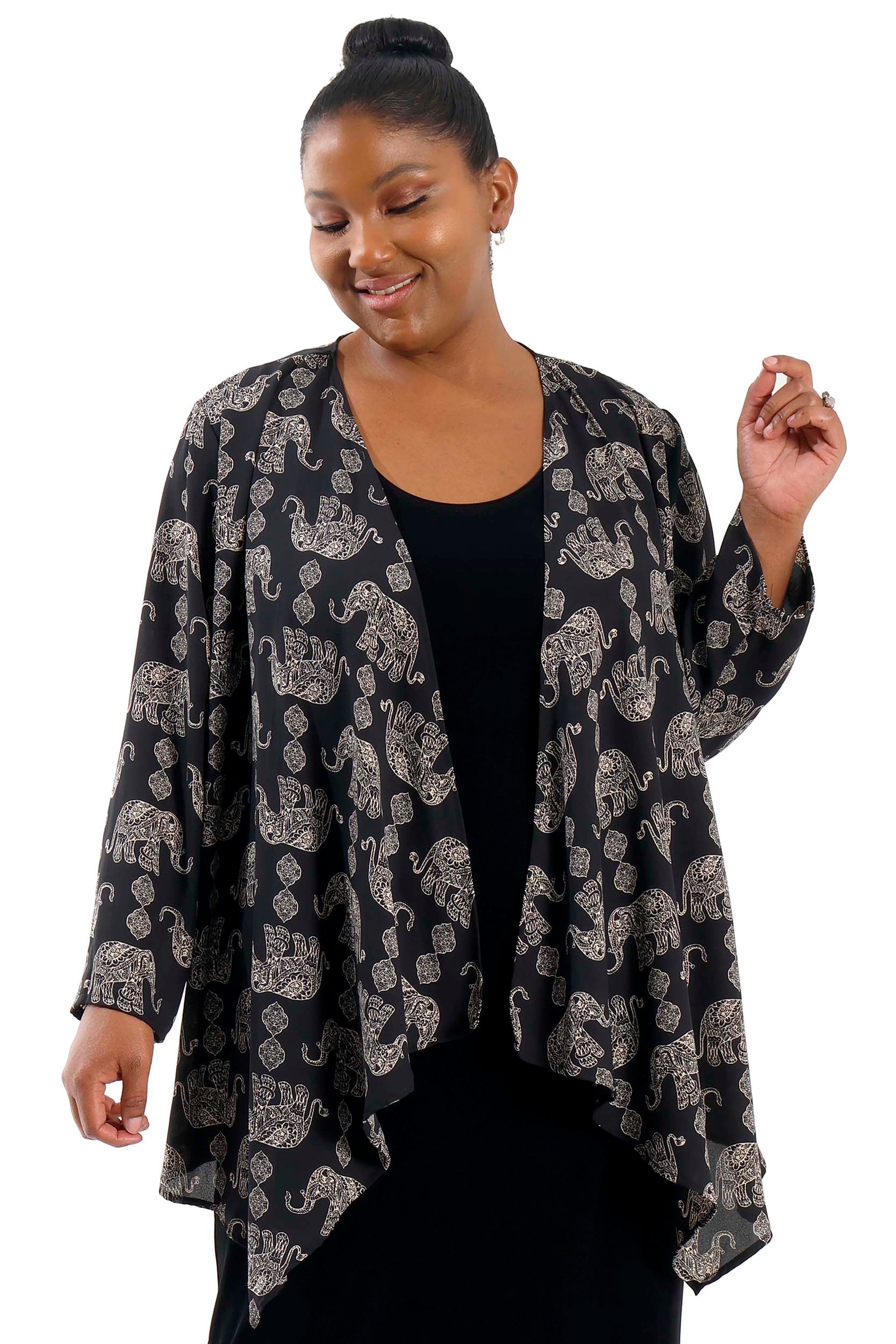 Black swing cardigan best sale