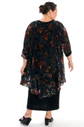 Sterling Black Sheer and Velvet Floral Whisper Top