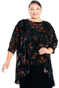 Sterling Black Sheer and Velvet Floral Whisper Top