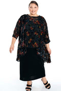 Sterling Black Sheer and Velvet Floral Whisper Top