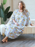 Vikki Vi Jersey Tea Garden Zip Front Caftan