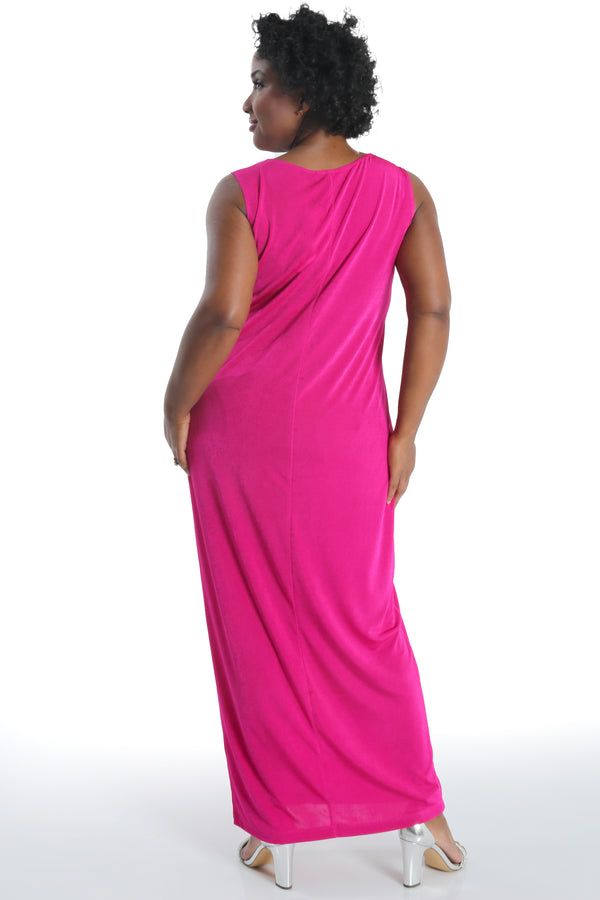 Vikki Vi Silky Classic Magenta Maxi Tank Dress