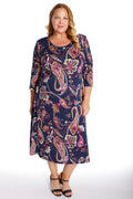 Vikki Vi Jersey Morocco 3/4 Sleeve A-Line Dress