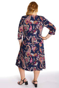 Vikki Vi Jersey Morocco 3/4 Sleeve A-Line Dress