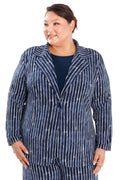 Vikki Vi Jersey Navy Pinstripe Blazer