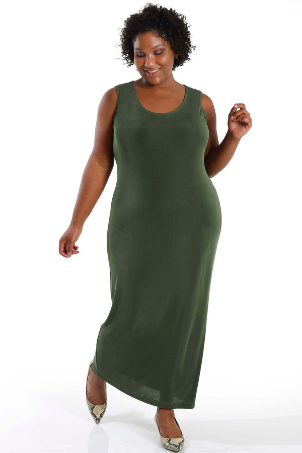 Vikki Vi Classic Olive Maxi Tank Dress