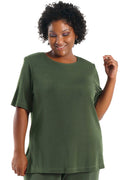 Vikki Vi Classic Olive Short Sleeve Tunic