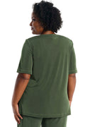 Vikki Vi Classic Olive Short Sleeve Tunic