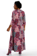 Vikki Vi Jersey Teal Paisley Faux Wrap Maxi Dress