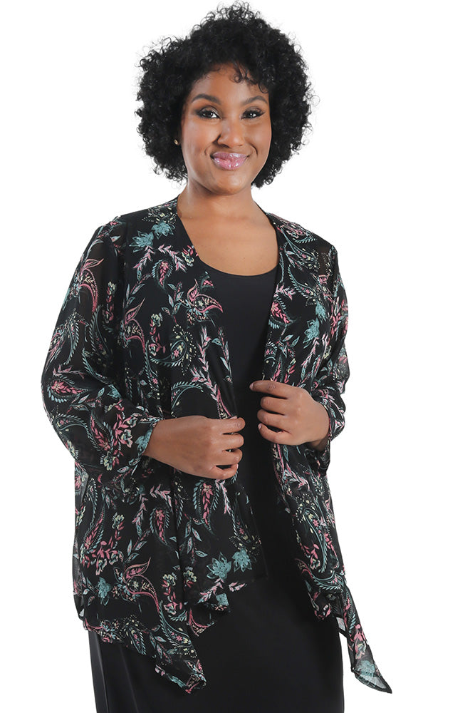 Plus size outlet floral cardigan