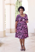 Vikki Vi Jersey Fuchsia Abstract T-Shirt Style Dress