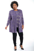 Vikki Vi Violet Sparkle Long Kimono Jacket