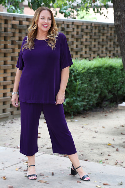 Vikki Vi Classic Royal Purple Crop Pant