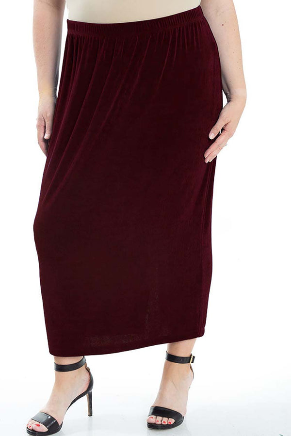 Vikki Vi Classic Shiraz Straight Maxi Skirt