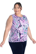 Vikki Vi Jersey Pink Swirl Tank