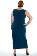 Vikki Vi Classic Deep Teal Sleeveless Maxi Tank Dress