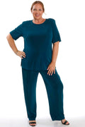 Vikki Vi Classic Deep Teal Short Sleeve Tunic