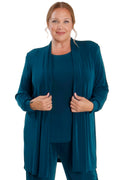 Vikki Vi Classic Deep Teal Long Kimono Jacket