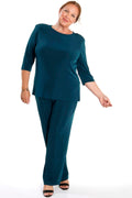 Vikki Vi Classic Deep Teal 3/4 Sleeve Top