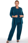 Vikki Vi Classic Deep Teal 3/4 Sleeve Kimono Jacket