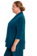 Vikki Vi Classic Deep Teal 3/4 Sleeve Kimono Jacket