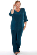 Vikki Vi Classic Deep Teal Petite Pull-On Pant