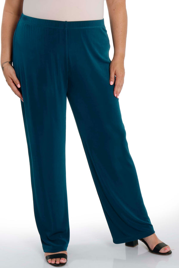 Vikki Vi Classic Deep Teal Petite Pull-On Pant