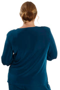 Vikki Vi Classic Deep Teal 3/4 Sleeve Top