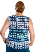 Vikki Vi Jersey Blue Tribal Tank